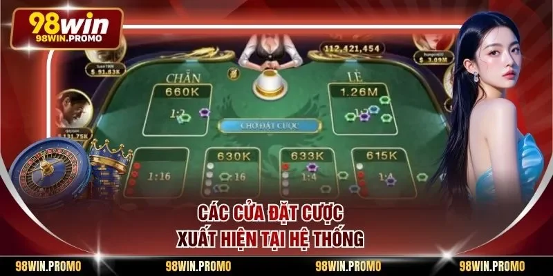 Các cửa đặt cược xuất hiện tại hệ thống